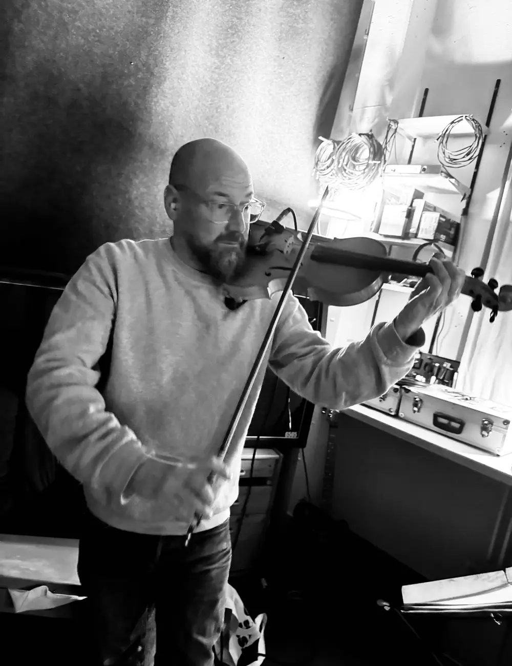 Leo an der Fiddle